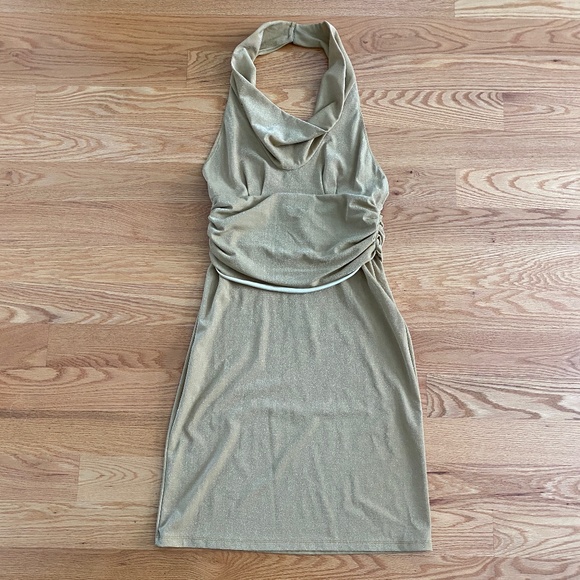 R.E.D. Valentino NWT Gold Halter Dress (42/6) - Picture 11 of 16